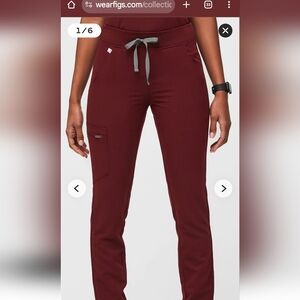 Figs Maroon Straight Leg Pants
